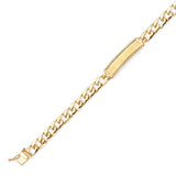 6" inch Cuban Kids Border ID Bracelet In 14K Gold