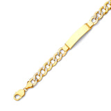 Cuban Mens ID Bracelet In 14K Two-Tone Gold