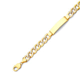 Cuban Mens ID Bracelet In 14K Two-Tone Gold