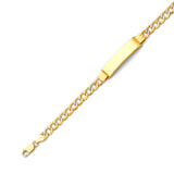 Cuban Mens ID Bracelet In 14K Two-Tone Gold