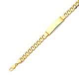 Cuban Mens ID Bracelet In 14K Gold