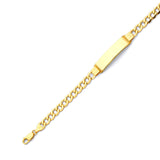 Cuban Mens ID Bracelet In 14K Gold