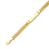 Cuban Mens ID Bracelet In 14K Gold