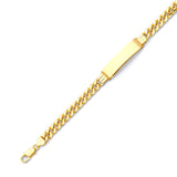 Cuban Mens ID Bracelet In 14K Gold