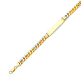 Cuban Mens ID Bracelet In 14K Gold