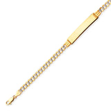 Cuban Unisex ID Bracelet In 14K Two-Tone Gold