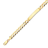 Cuban Unisex ID Bracelet In 14K Gold