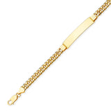 Cuban Unisex ID Bracelet In 14K Gold