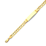 Cuban Mens ID Bracelet In 14K Gold