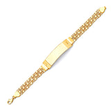 Mexican Ladies Heart Border ID Bracelet In 14K Gold