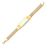 Mexican Ladies Heart Border ID Bracelet In 14K Gold