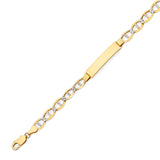 6" inch Mariner Kids ID Bracelet In 14K Two-Tone Gold