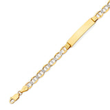 6" inch Mariner Kids ID Bracelet In 14K Two-Tone Gold