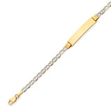 6" inch Mariner Kids ID Bracelet In 14K Two-Tone Gold