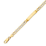 6" inch Cuban Kids ID Bracelet In 14K Two-Tone Gold