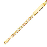 6" inch Mariner Kids ID Bracelet In 14K Gold