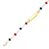 Beaded Kids Charm ID Bracelet In 14K Gold