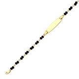 Beaded Kids Charm ID Bracelet In 14K Gold