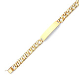 Cuban Mens ID Bracelet In 14K Gold