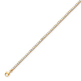 Fancy White CZ Ladies Link Bracelet In 14K Gold