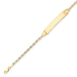 Valentino Ladies Border ID Bracelet In 14K Tri-Color Gold