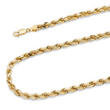 Semi-Solid Rope Chain in 14K Gold