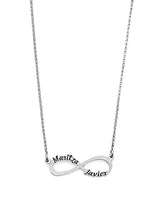 17'' Infinity Personalized Charm Necklace in 14K White Gold