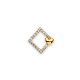 White CZ Heart Ladies Pendant in 14K Gold