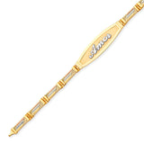 Fancy Ladies Bracelet In 14K Tri-Color Gold