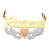 Heart Personalized Pendant in 14K Tri-Color Gold