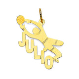 Sports Personalized Mens Pendant in 14K Gold