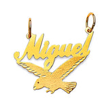 Eagle Personalized Mens Pendant in 14K Gold