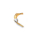 White CZ Dolphin Nose Ring in 14K Gold