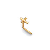 Cross Nose Ring in 14K Gold