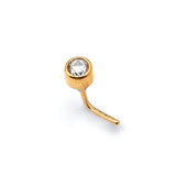 White CZ Nose Ring in 14K Gold