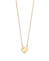 Adjustable 17"-18" Heart Charm Necklace in 14K Gold