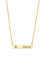 17'' White CZ Personalized Charm Necklace in 14K Gold