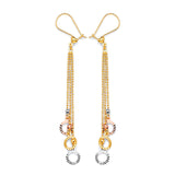 Tassel Earrings in 14K Tri-Color Gold