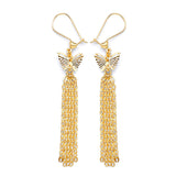 Butterfly Tassel Earrings in 14K Gold