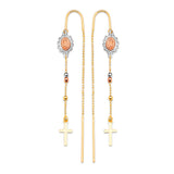 Guadalupe Tassel Earrings in 14K Tri-Color Gold