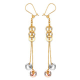 Tassel Earrings in 14K Tri-Color Gold