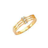 White CZ Multi-Band Ladies Ring in 14K Gold