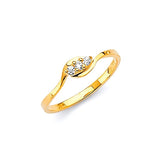 White CZ Ladies Ring in 14K Gold