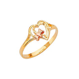 Heart Ladies Ring in 14K Two-Tone Gold