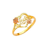 Heart Ladies Ring in 14K Two-Tone Gold