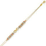 Ladies infinity Bracelet in 14K Tri-Color Gold