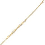 White CZ Ladies Bracelet in 14K Gold