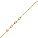 White CZ Ladies Bracelet in 14K Gold