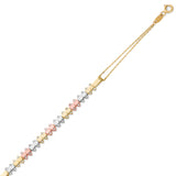 White CZ Ladies Bracelet in 14K Tri-Color Gold