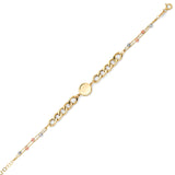 Ladies Charm Bracelet in 14K Tri-Color Gold